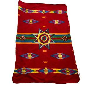 St Lebre Indian School Throw Blanket Native Southwestern Red u B